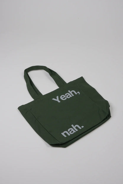 The Modern Souvenir Shop Yeah, Nah Tote Bag | Olive