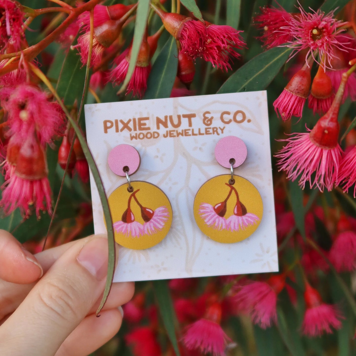 Pixie Nut Round Gum Earrings