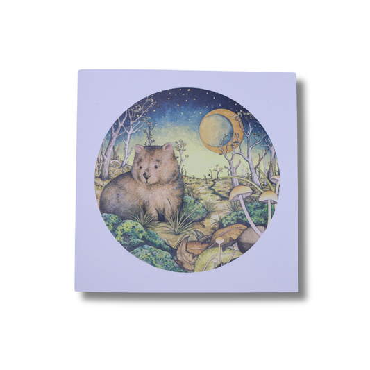 Ingrid Bartkowiak  Square Greeting Card | Twilight Wombat