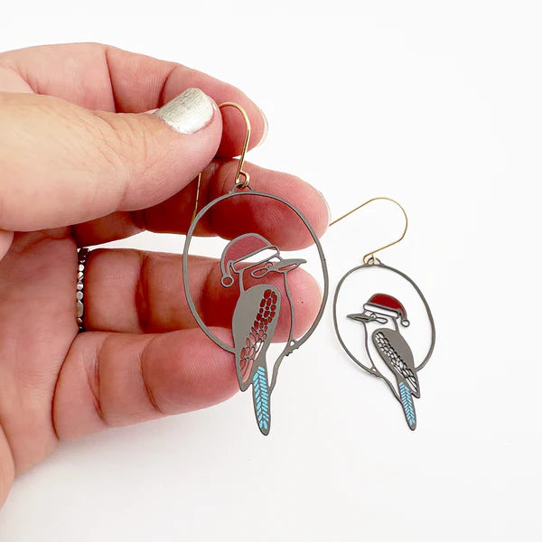 Denz Midi Christmas Kookaburra Earrings