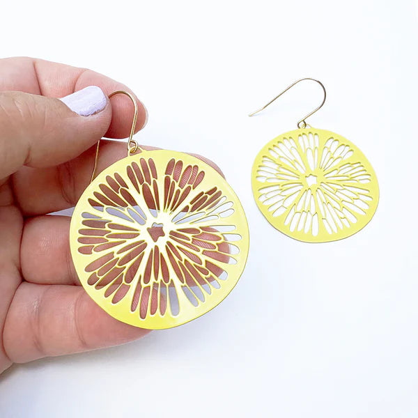 Denz Citrus Slice Earrings | Lemon