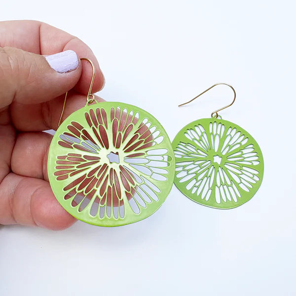 Denz Citrus Slice Earrings | Lime