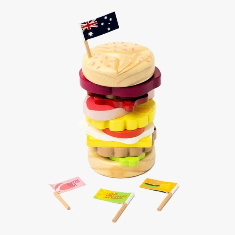 Make Me Iconic Wooden Toy | Australian Iconic Stacking Burger