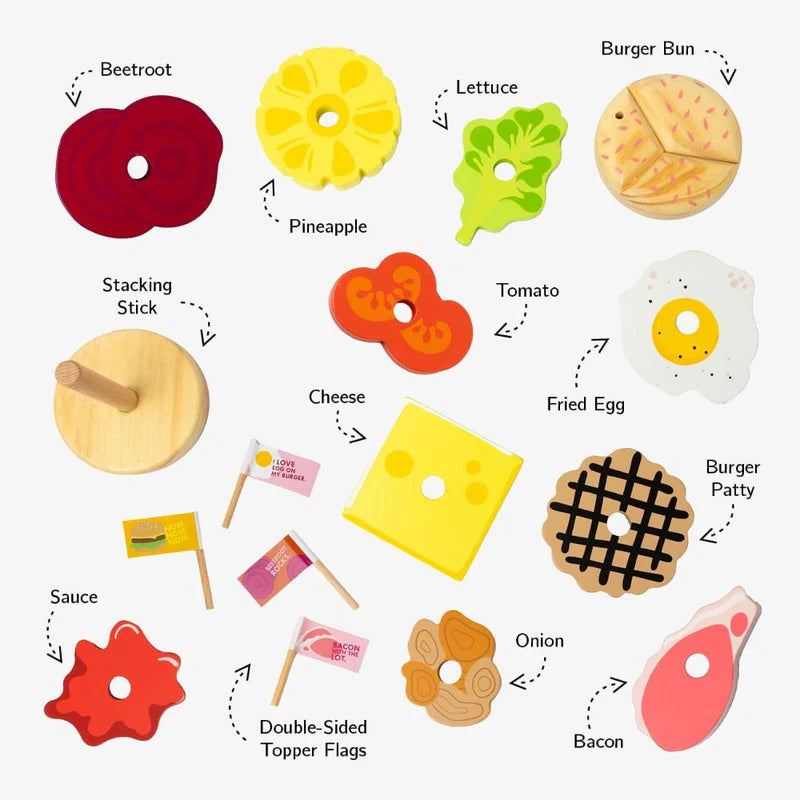 Make Me Iconic Wooden Toy | Australian Iconic Stacking Burger