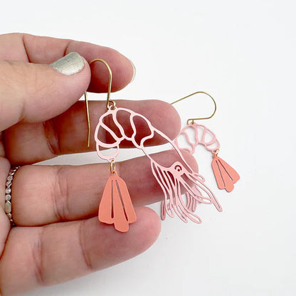 Denz Midi Prawn Earrings | Coral