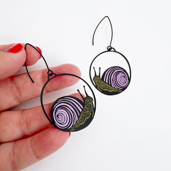 Denz Midi Snail Earrings | Pink & Lime