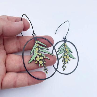 Denz Wattle Flower Earrings