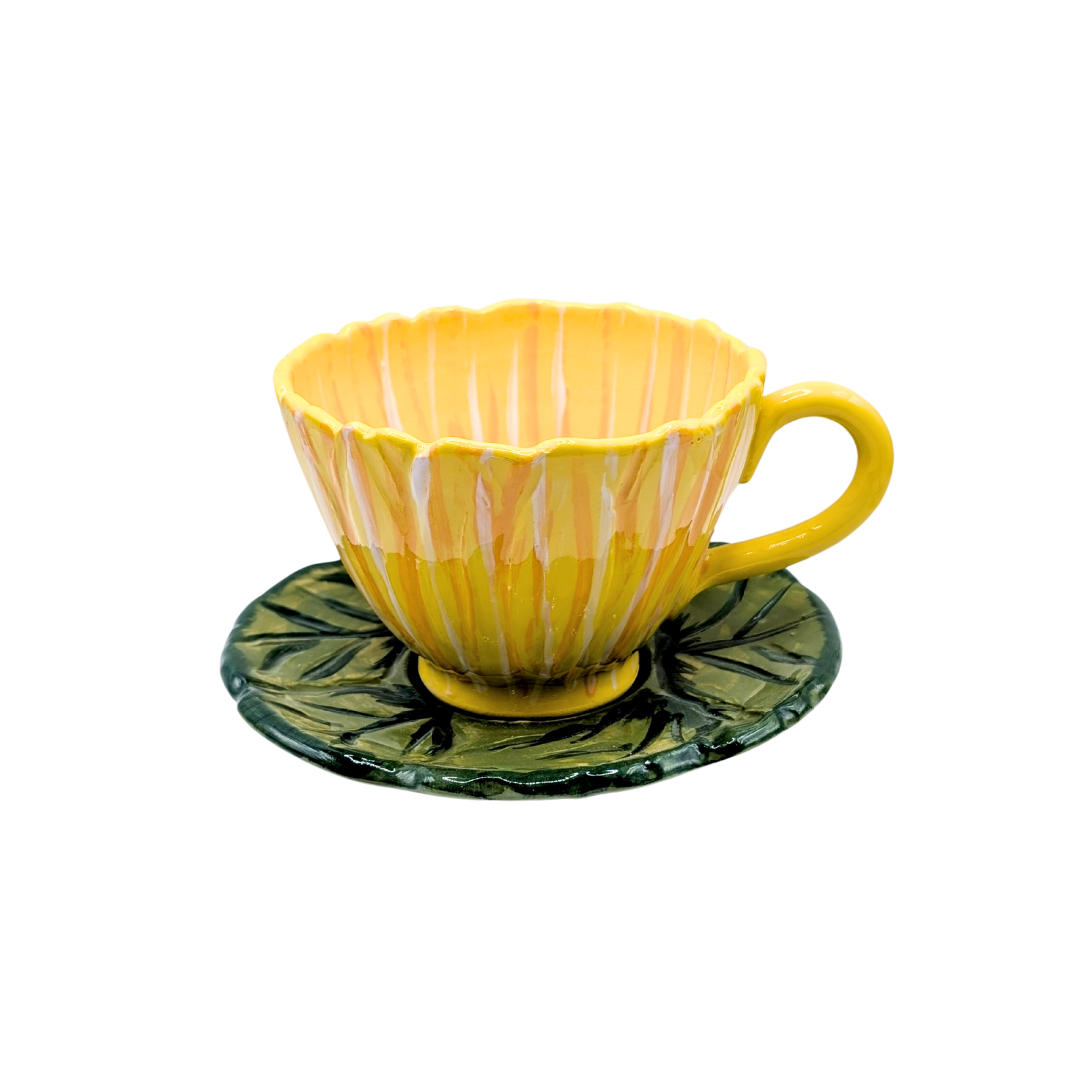 Monte Lupo Flower Teacup and Saucer Set #3