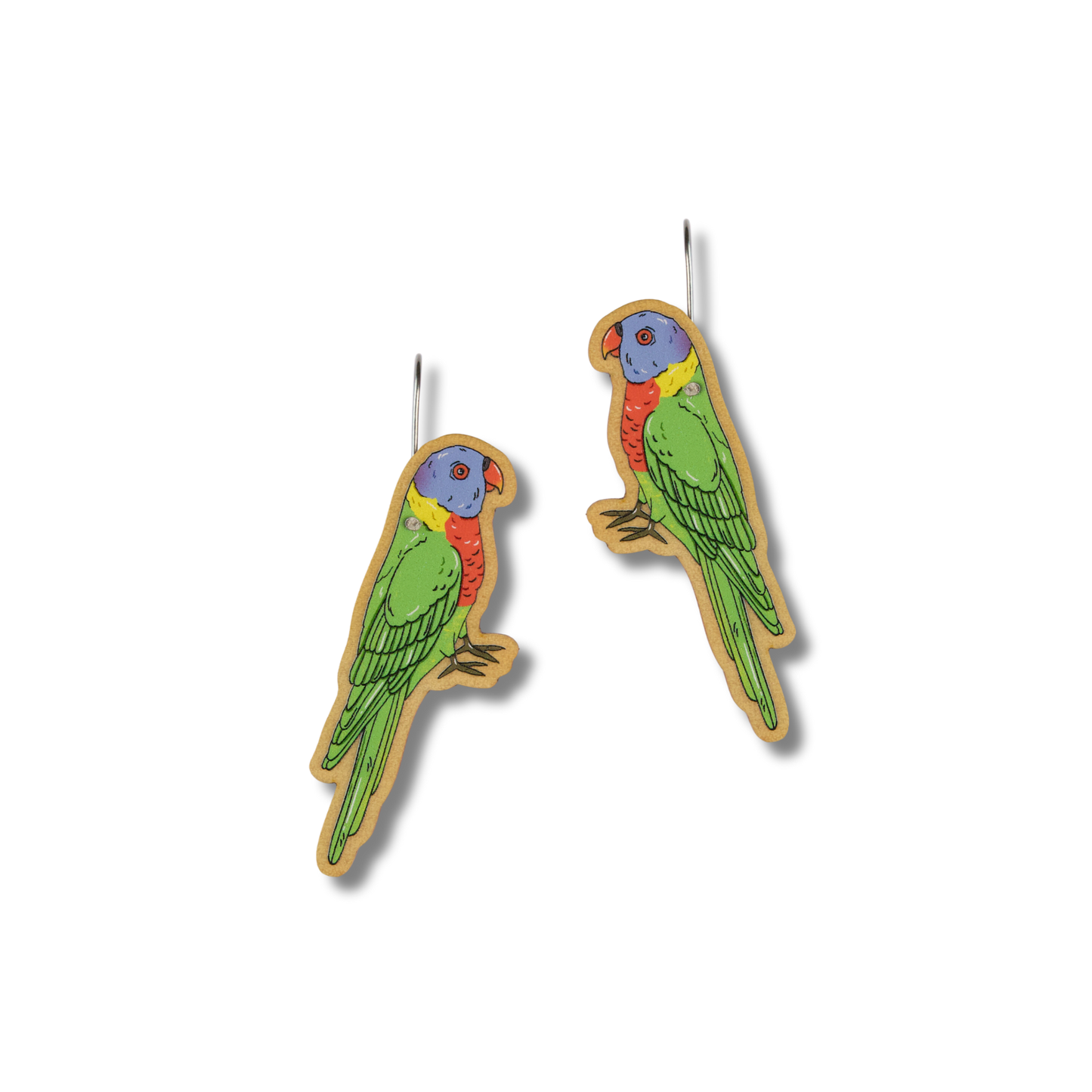 Busy Head Earrings | Rainbow Lorikeet Dangles