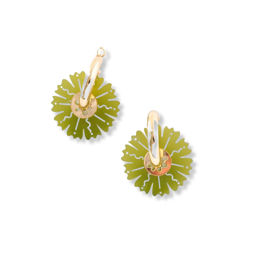 Flowature Thick Hoop Earrings | Evergreen Petal