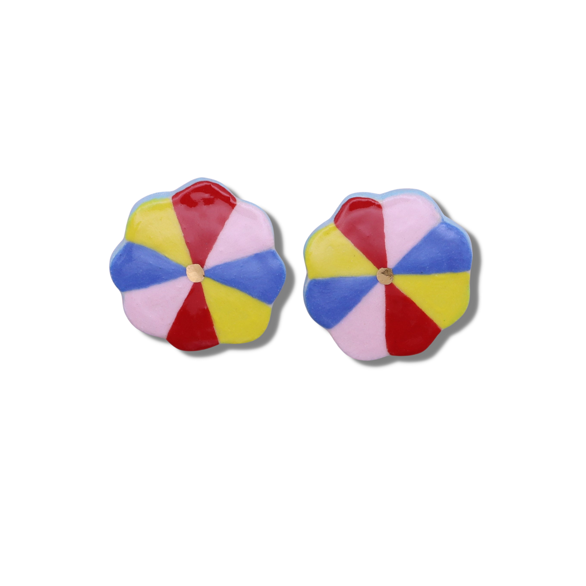 Kathy Gardiner Floral Pinwheel Stud Earrings