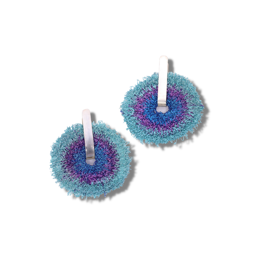 Gillian Marriage Earrings | Bloom Aqua, Purple & Royal Blue