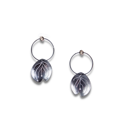 Mari Hirata Earrings | Sterling Silver Swing Blossom Oxidised