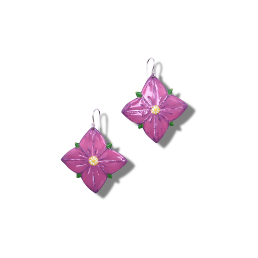 Xiao Earrings | Enamel Pink Boronia