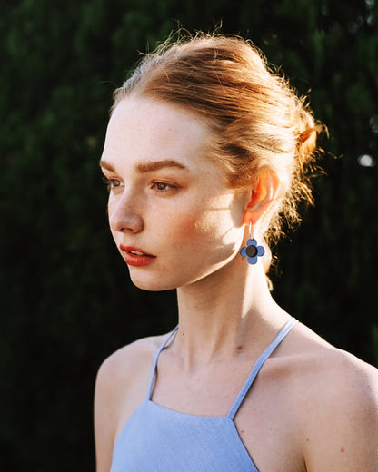 Erin Lightfoot Flower Hoop Earrings | Black