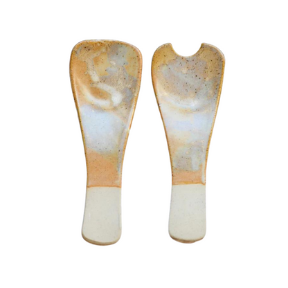 Kim Wallace Ceramic Salad Servers Pebblestone