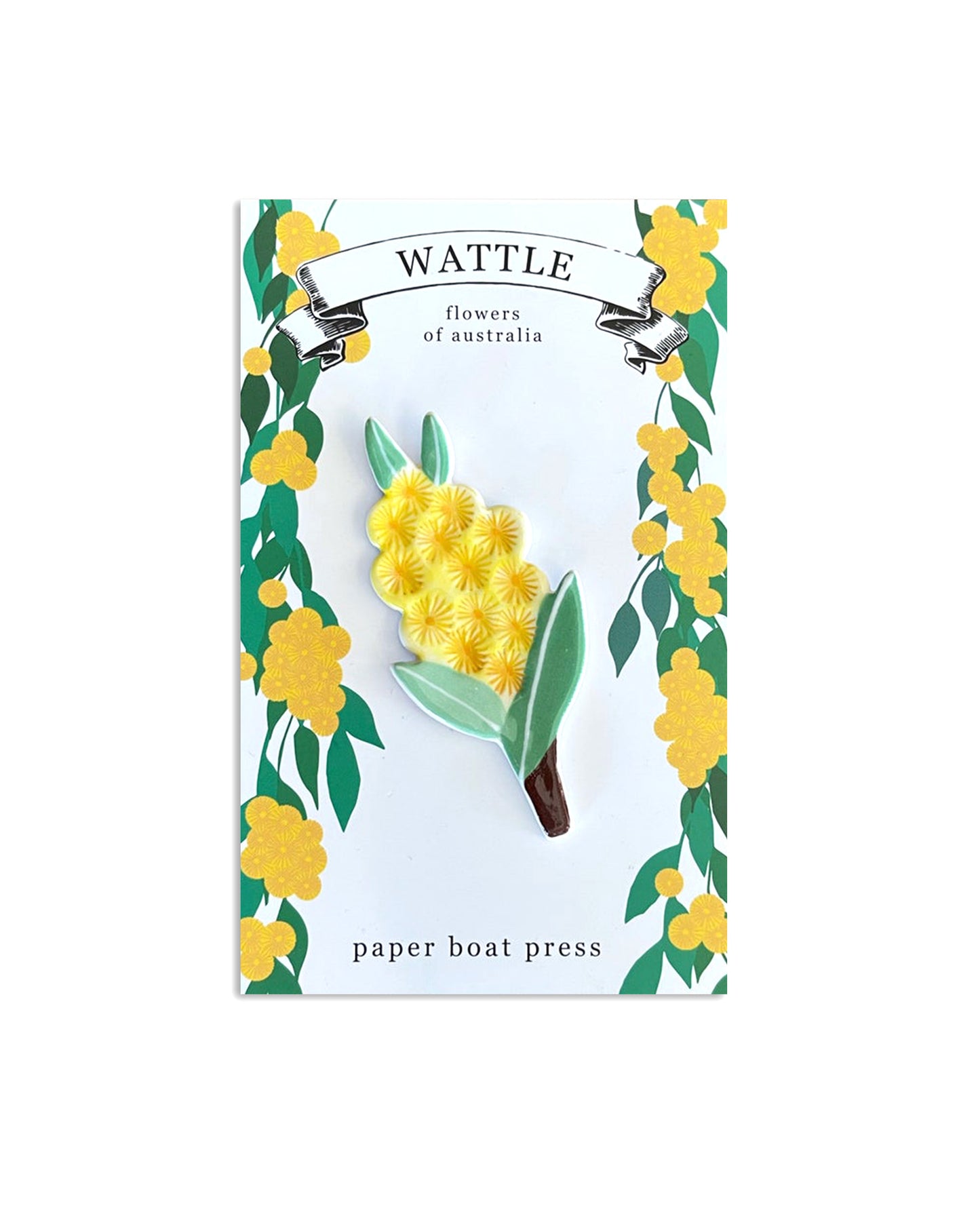 Paper Boat Press Magnet |  Wattle